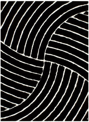 Swirl Black Shaggy Carpet