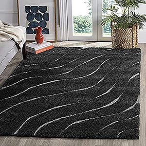 Flurry Black & Grey Shaggy Carpet