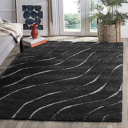 Flurry Black & Grey Shaggy Carpet