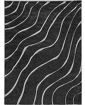 Flurry Black & Grey Shaggy Carpet