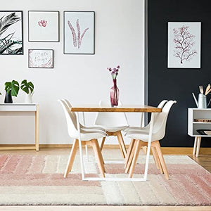 Peach & White 3D Edge Shaggy Carpet