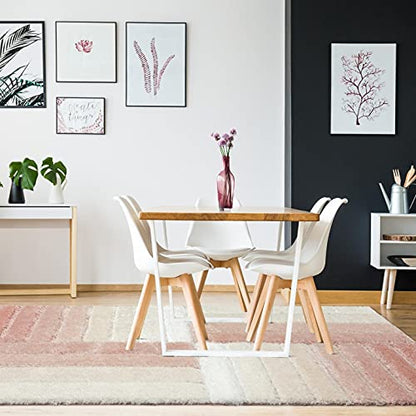 Peach & White 3D Edge Shaggy Carpet