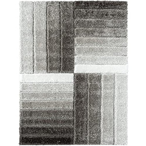 Grey & White 3D Edge Shaggy Carpet