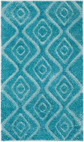 Maze Blue Shaggy Carpet