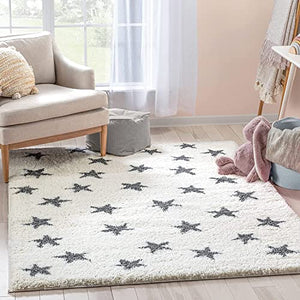 Ivory Little Star Shaggy Carpet