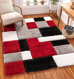 Ruffel Multicolour Geometric Shaggy Carpet