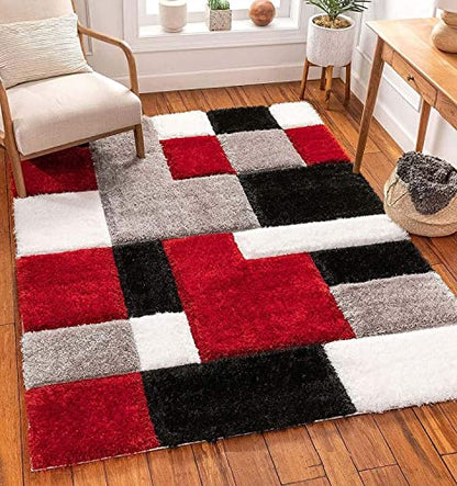 Ruffel Multicolour Geometric Shaggy Carpet