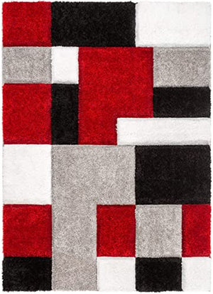 Ruffel Multicolour Geometric Shaggy Carpet