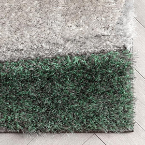 Pompous Green & Charcoal Shaggy Carpet