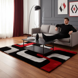 Black Multi Shaggy Carpet