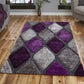 Purple with Gray 3D Cut Shaggy Carpet