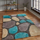 Aqua With Grey 3D Design Shaggy Carpet