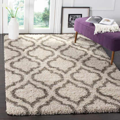 Sage Moroccan Ivory & Grey Shaggy Carpet