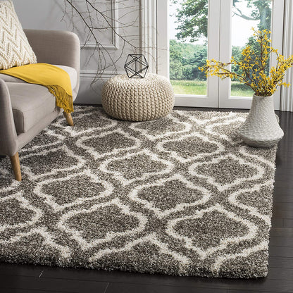 Sage Moroccan Grey Shaggy Carpet