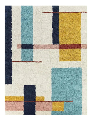 Zest Multicolour Blue Shaggy Carpet