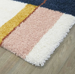 Zest Multicolour Blue Shaggy Carpet