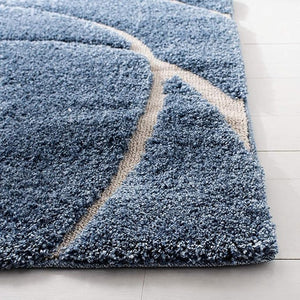 Swirl Blue Shaggy Carpet