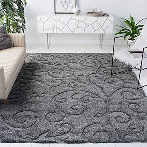 Embossed Grey Shaggy Carpet