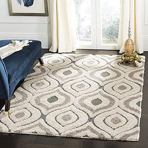 Light Beige & Grey Shaggy Carpet