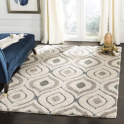 Light Beige & Grey Shaggy Carpet