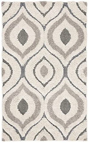 Light Beige & Grey Shaggy Carpet