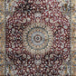Burgundy & Gold Persian Silk Carpet