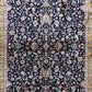 Navy Blue & Gold Persian Silk Carpet