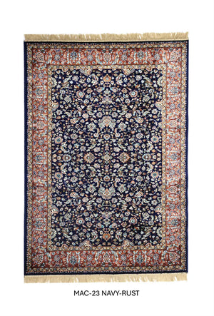 Navy Blue Persian Silk Carpet