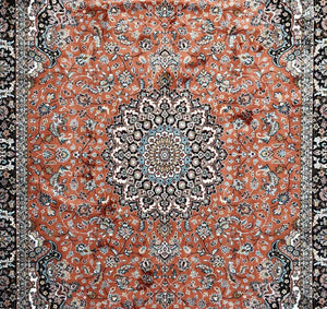 Rust Persian Silk Carpet