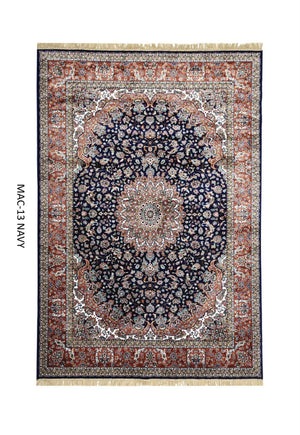 Navy Persian Silk Carpet