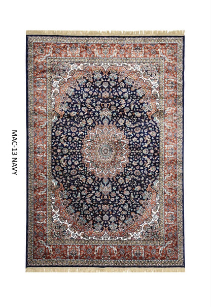 Navy Persian Silk Carpet