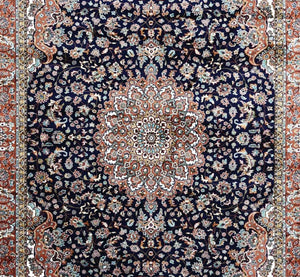 Navy Persian Silk Carpet