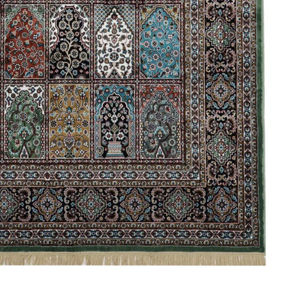 Green Persian Silk Carpet