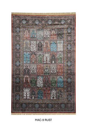 Rust Persian Silk Carpet