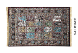 Burgundy Persian Silk Carpet